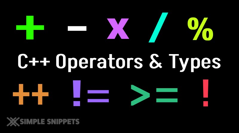 C++ Operators and Types