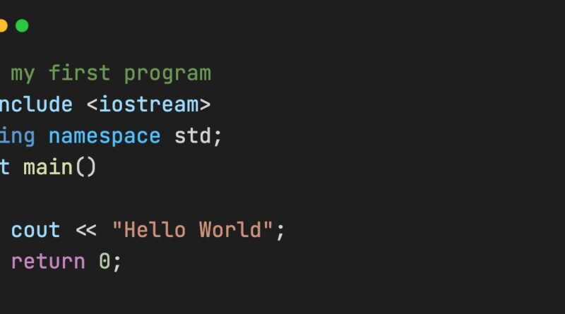 hello world program in c++